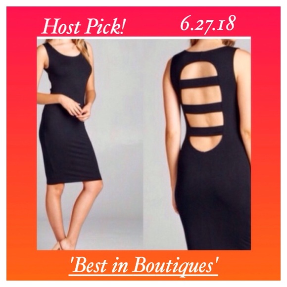 🔥 Strap Back BodyCon Dress in Black - Picture 6 of 8